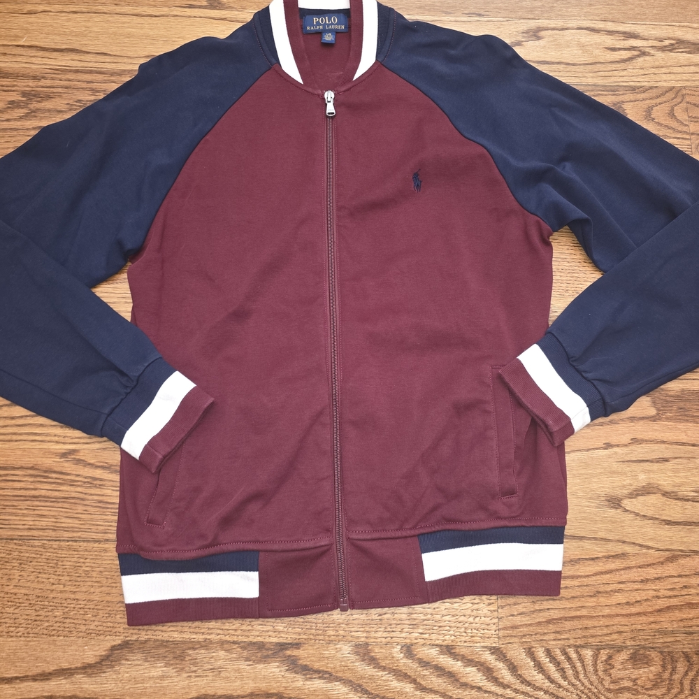 BOYS Polo by Ralph Lauren Maroon and Dark Blue Jacket Size LARGE 14-16